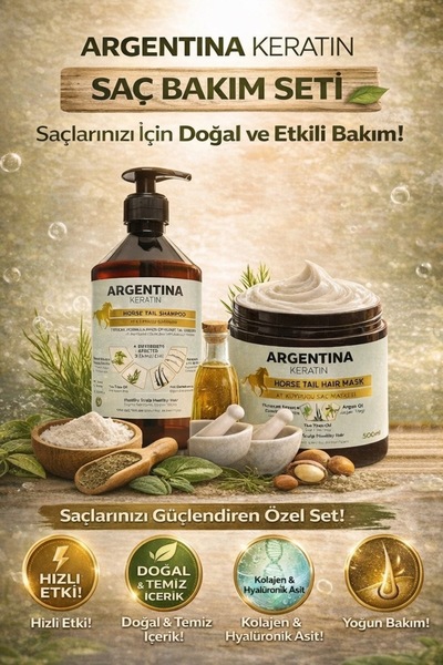 ARGENTİNA KERATİN Keratin & Dökülme Önleyici At Kuyruğu Şampuan 500 ml & Arga...