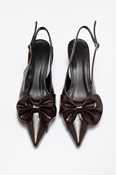 Entella Store Lorea Women's Bitter Brown Patent Leather Bow Detailed Women's ...