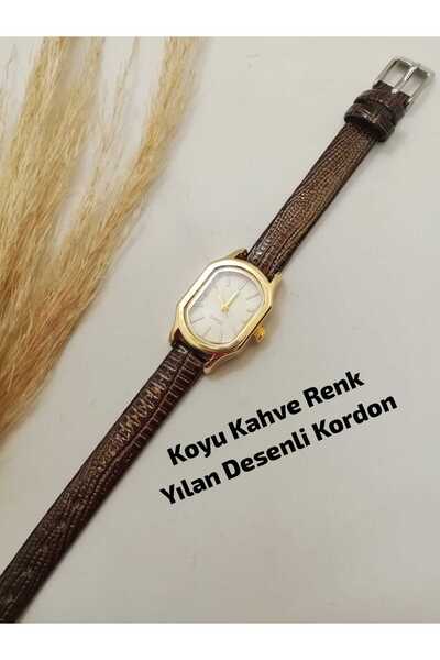 Brality موديل ريترو فينتاج... ساعة يد نسائية... حافظة ذهبية بسيطة.. حزام بنمط...