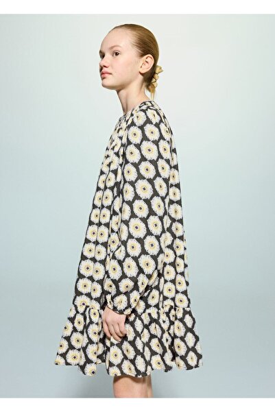 MANGO Kids Çiçek desenli kloş elbise