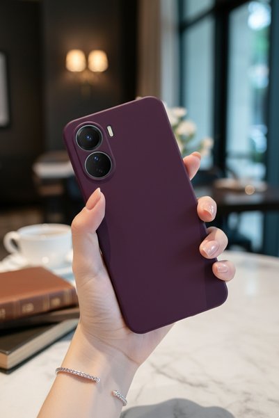 TechTrove Vivo Y16 Kılıf Içi Kadife Süet Tasarımlı Kamera Korumalı Renkli Sil...
