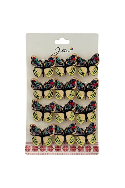 Flippy Set of 12 Spring Martisor Butterfly Brooches with Open Wings