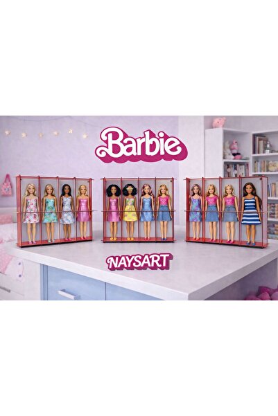 Barbie Temalı, Duvar rafı veya masa üstü sergileme standı, 12 Bebek kapasitel...
