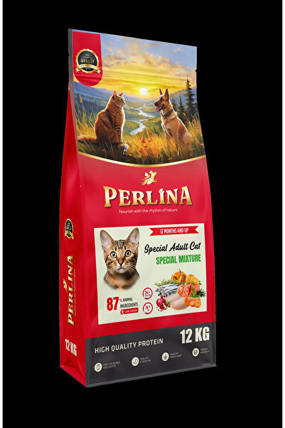 Perlina Special Adult Karışık Kedi Maması, Yüksek Protein, Düşük Tahıllı, 12 ...