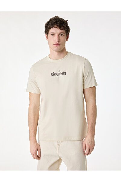 Koton Tricou cu mânecă scurtă, cu decolteu, din bumbac, cu imprimeu