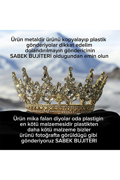 Sabek Bujiteri Coroană pentru tort metalică 12 cm Coroană pentru ziua de nașt...