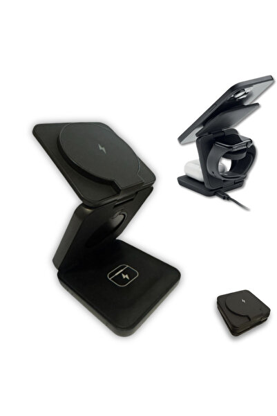 OEM Încărcător wireless 3 în 1 – compatibil cu orice telefon, ceas și căști c...