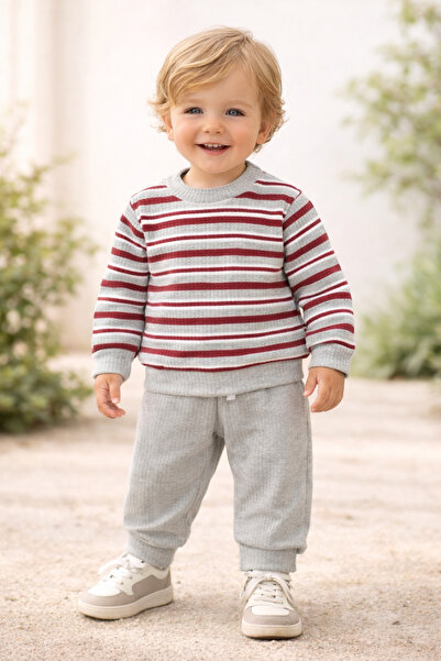 minella kids بدلة مخططة للأطفال من الجنسين ذات بنية ناعمة، مناسبة للأعمار من ...