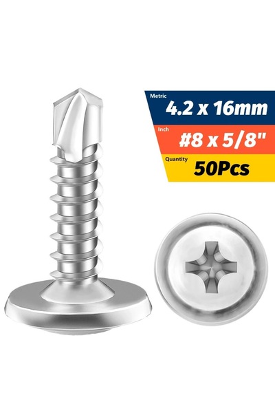 Choice براغي تثبيت ذاتية الثقب 4.2x16 لصفائح معدنية، برأس دعامة، عالية القوة،...