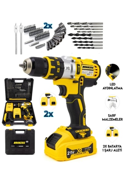 BRANZEG Darbeli Çelik Mandren Vidalama Matkap 10mm