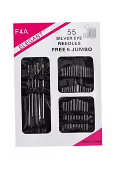 Choice 55pcs 55 Pieces Stainless Steel Big Eye Hand Sewing Needles Set with D...