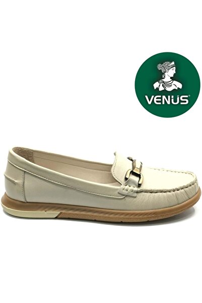 Venüs Rodentia Genuine Leather Orthopedic Women's Casual Ballerina Shoes Beige