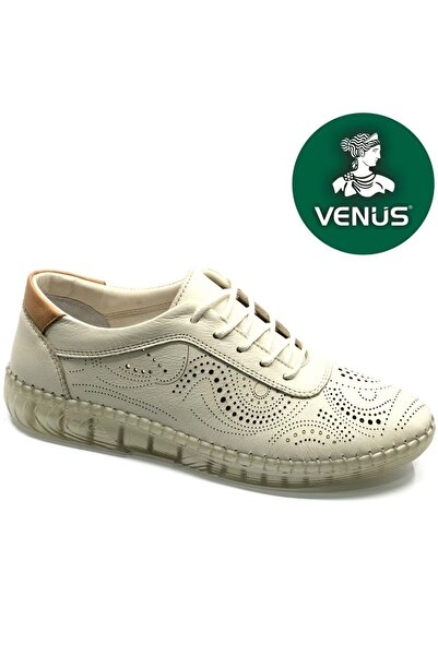 Venüs Cormorant Genuine Leather Orthopedic Women's Casual Shoes Beige