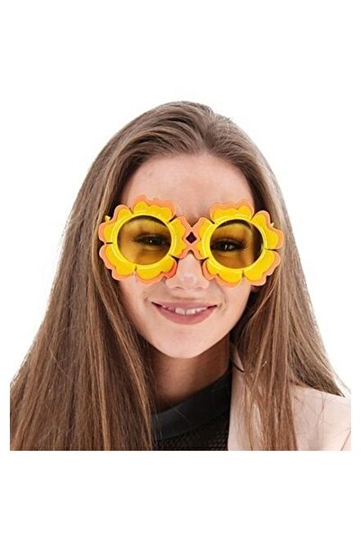 Skygo نظارات حفلات هاواي ذات اللون البرتقالي والأصفر على شكل ديزي مقاس 15 × 7 سم