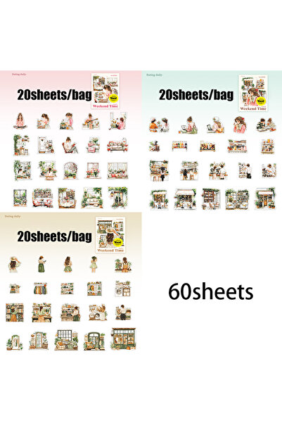Choice S26347-456 60 قطعة/كيس ملصقات شخصيات ومناظر طبيعية، ملصقات سلسلة عطلة ...