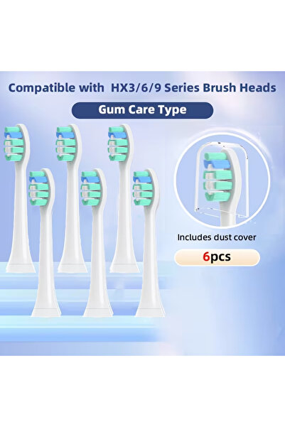 Choice 6pcs Green 3/6/9pcs Replacement Toothbrush Heads Compatible with Phili...