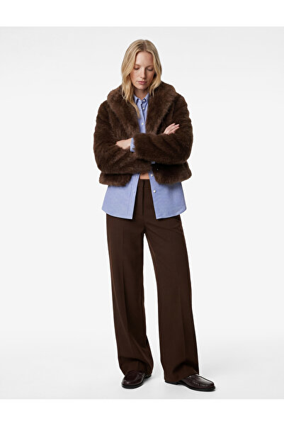 Koton Pantaloni din țesătură cu talie normală, până la gleznă, cu picioare largi