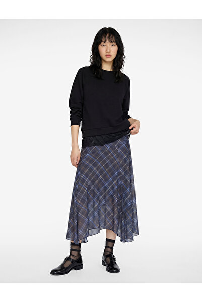 Koton Огромна блуза с дантелени детайли, дълги ръкави и велосипедна яка