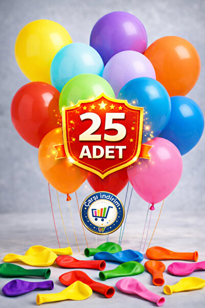 nistabolje Renkli Balon 25 Li Karışık Renk Parti Kutlama Özel Günler Doğum Günü