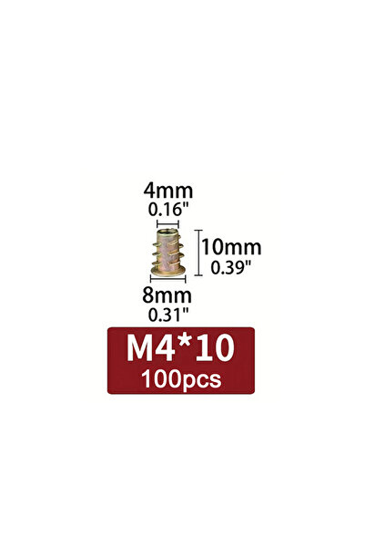 Choice 100 قطعة من صواميل M4x10 ذات رأس سداسي، بمقاسات M4/M5/M6، مناسبة للخشب...