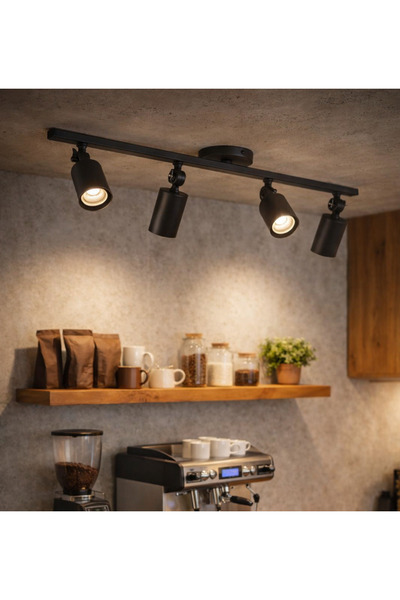 Bozyaka Aydınlatma Artur 4'lü Dekoratif Mat Siyah Hareketli Duvar Aplik (GÜNI...