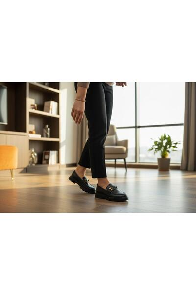 mersin md tekstil Mocasini negri pentru femei, cu cataramă, casual, confortab...