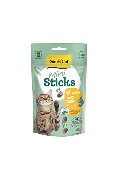 Gimcat Mini Sticks Tavuklu ve Catnipli Kedi Ödül Maması 50 Gr