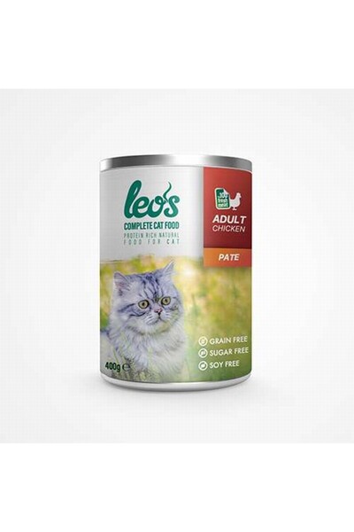Leos Tavuk Etli Pate Yetişkin Kedi Konservesi 12 Adet 400 Gr