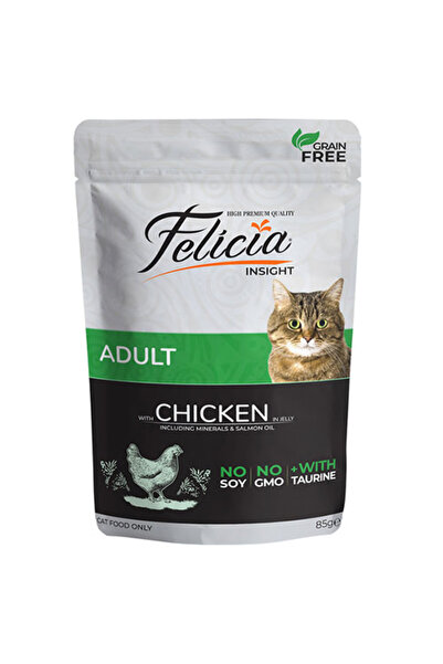 Felicia Pouch Jelly Tavuklu ve Taurinli Tahılsız Yetişkin Kedi Konservesi 85 Gr