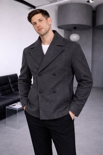 BASEL.CO Short Double-Breasted Basic Cashmere Jacket
