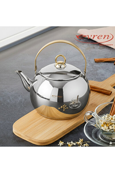 Evren Venüs Küre Çelik Bitki Çaydanlığı Büyük Boy 3,5 Litre (İNDÜKSİYONLU OCA...