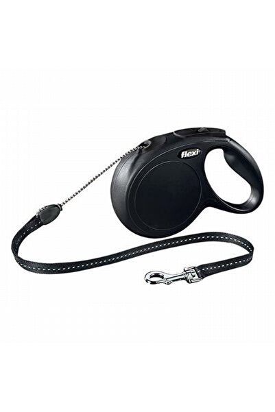 Flexi New Classic Automatic Rope Dog Walking Collar Medium 5 Mt Black