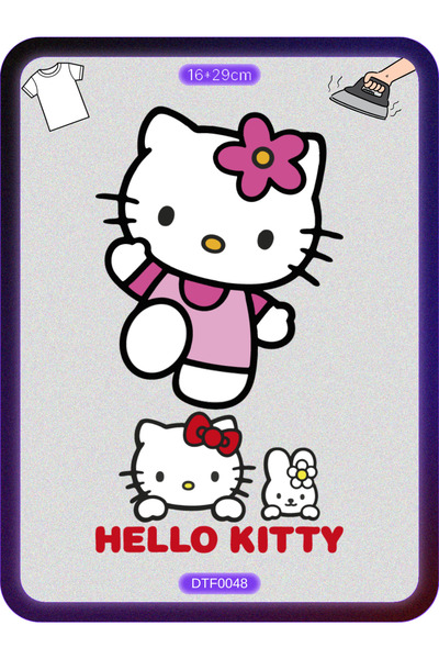 DYENOTE Hello Kitty Ütü ile Yapışan Tişört Tekstil Transfer Dtf Baskı