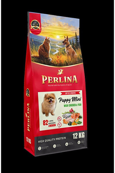 Perlina Puppy Mini Irk Yavru Köpek Maması, Tavuklu ve Balıklı, 12 kg, 12 Aya ...
