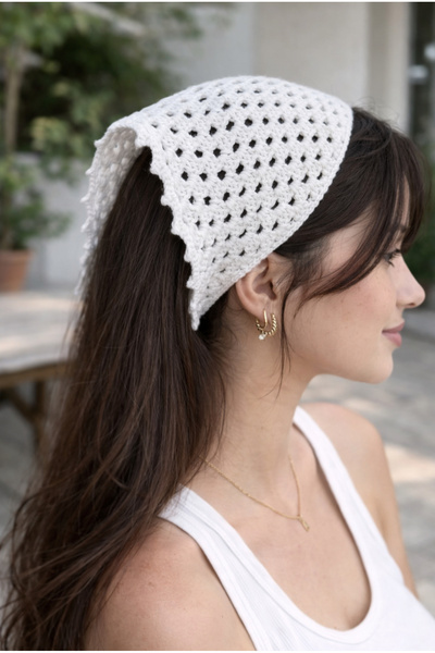 gül sezgin butik ACCESORII DE PĂR FEMEI, MODEL TRIUNghiULARE TRICOTAT MANUAL,...