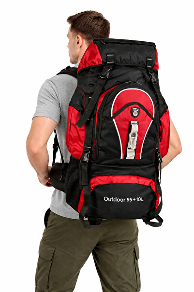 KORDAK Kırmızı 95+10 Litre Dağcı Sırt Çantası