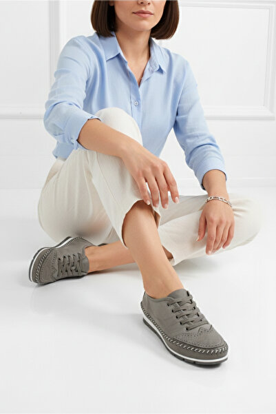 Deripabuc Жіноча сумка з натуральної шкіри сірого кольору Babet Dp160061