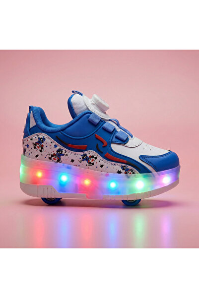 BURUNİ Çocuk Işıklı Paten Ayakkabı -Tekerli LED'li Spor Ayakkabı - Kız Çocuk/...