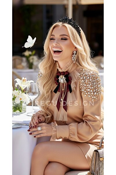 pegu baby collection ARILI BORDO GROGREN VE SİYAH KADİFE KADIN BROŞ,YAKA İĞNE...