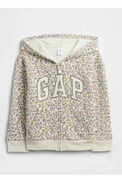 GAP Kids KIZ ÇOCUK 793479 LOGO DETAY ÇİÇEKLİ FERMUARLI SWEATSHIRT