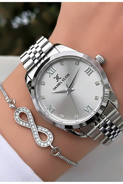 Daniel Klein New Season Women's Wrist Watch and Bracelet Set - Steel Band Gift