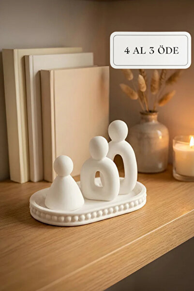 ZURİ DESİGN Bohem - Modern Beton Biblo 3’lü Set – Dekoratif Minimal Biblo Figür