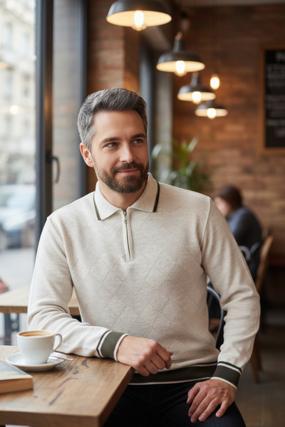 Kamalı كريم الرجال الصلب متماسكة الجبهة محكم قميص طوق انغلق بولو الرقبة غير ب...