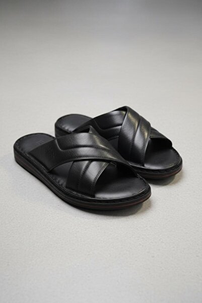 Cozi company 100% Genuine Leather Orthopedic Soft Sole Daily Men's Slippers