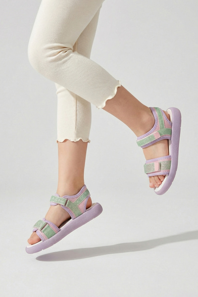 Moda Lime Unisex Çocuk Sandalet Önü Kapalı Sandalet Renkli Kız Sandalet Ortop...