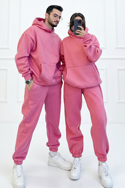 Runades Unisex Couples' Special 3 Thread O Oversized Thick Winter Tracksuit S...