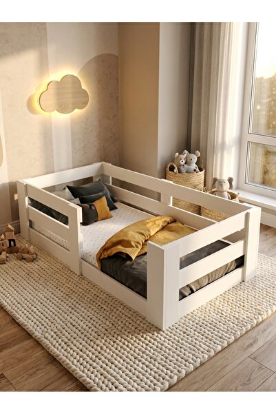 Ninnimo 70×140 Yatak Uyumlu Beyaz Sedir MDF Montessori Karyola