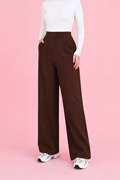 HAKKE Likralı Cırt Kapama Cepli Palazzo PANTOLON
