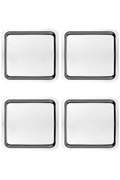 Kitchen Design Lab Paslanmaz Çelik Gümüş Renk Sunum Tepsisi 21 X21 Cm Çay Kah...