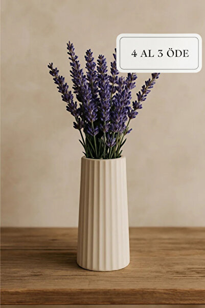 ZURİ DESİGN Bohem Tarz Büyük Boy Vazo Çizgili İskandinav Vazo